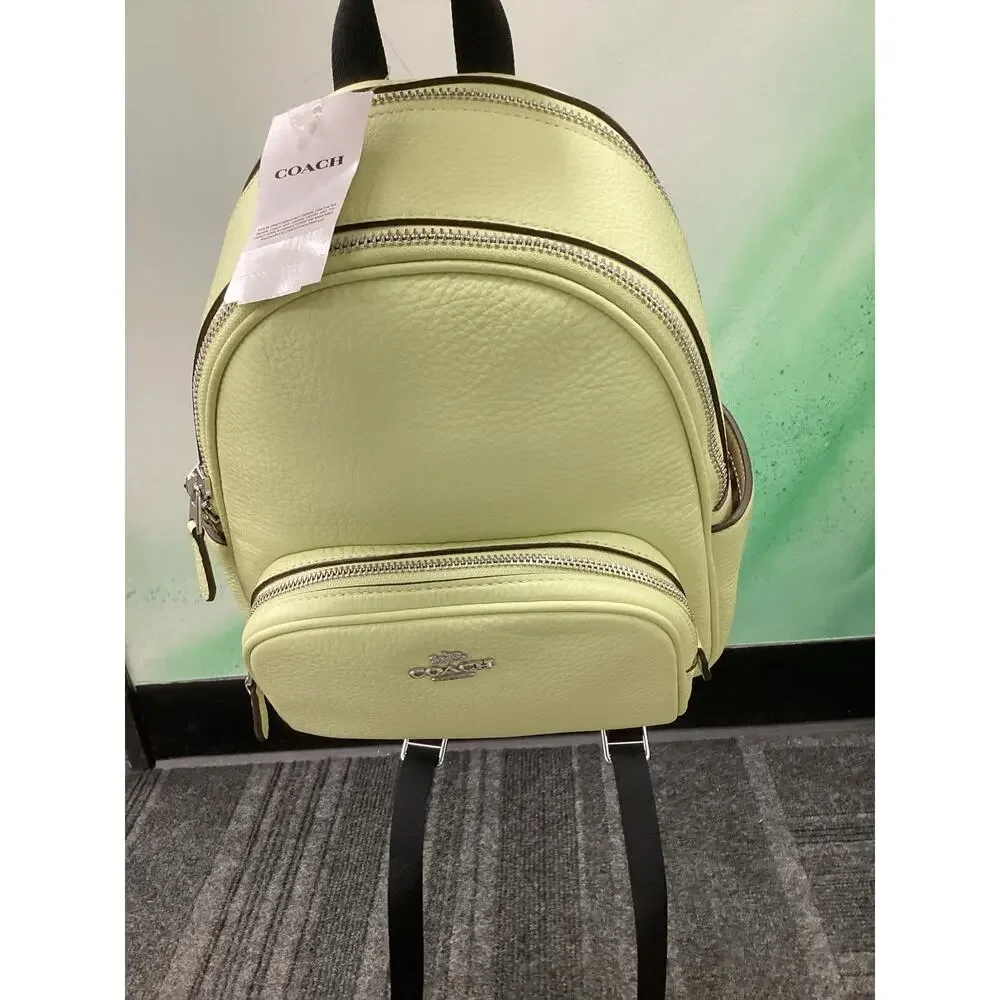 NWT Coach Backpack Women’s One Size Mini Court Backpack Leather Pale Lime Green